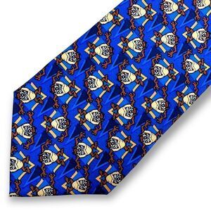 Warner Bros. Tasmanian Devil blue and gold print tie‎